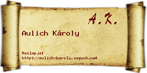 Aulich Károly névjegykártya