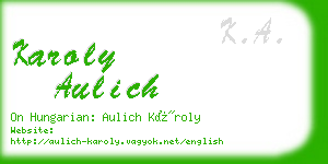 karoly aulich business card